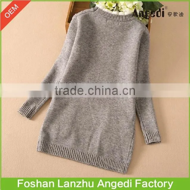 OEM supply Girls winter clothing thermal dress Hoodless Sweater Dress for girl 2-14yrs