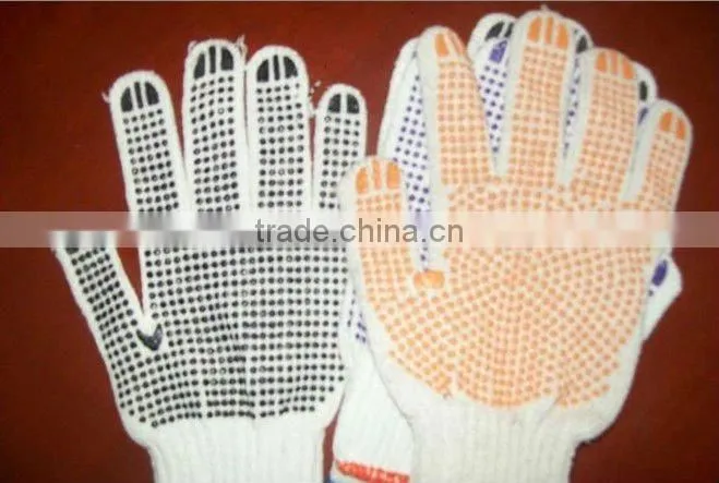 Factory price PVC dotted cotton safety working gloves