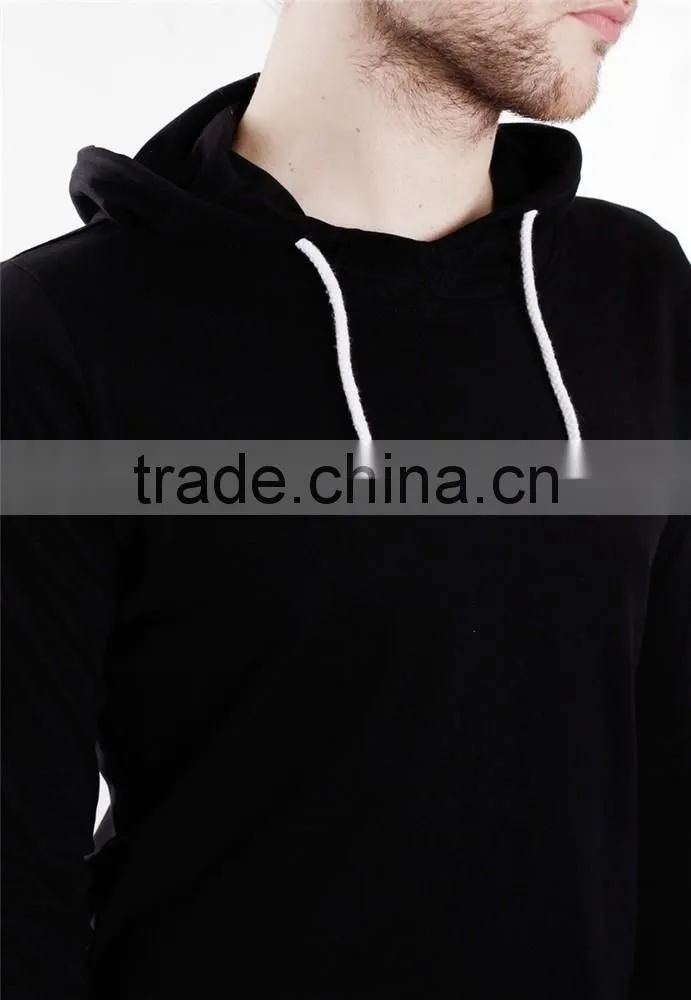 Fashion slim pullover black plain hoodie with ear dri fit hoodies