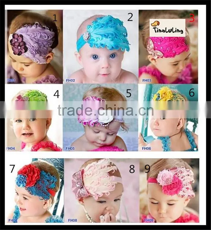 purple 1.5X 36 cm flower hairband hair accessory headband