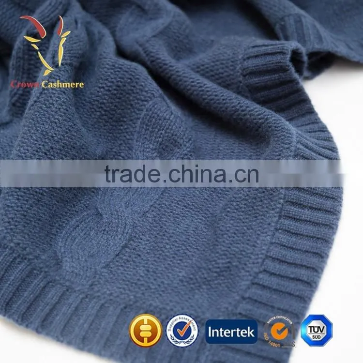 Pure Cable Knitted Cashmere Blanket Knit Cable Baby Blanket