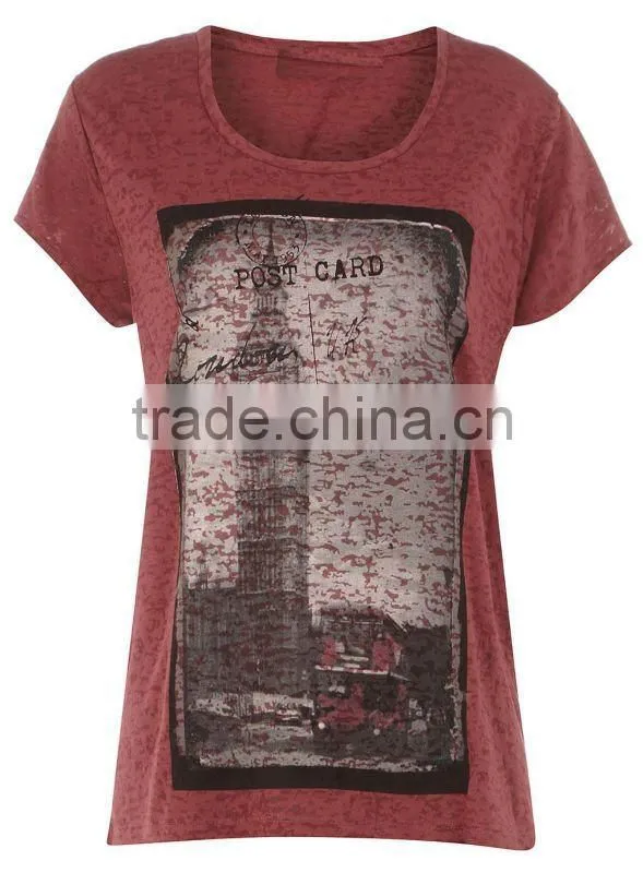 PC WOMEN'S BURNOUT PRINTED T SHIRT