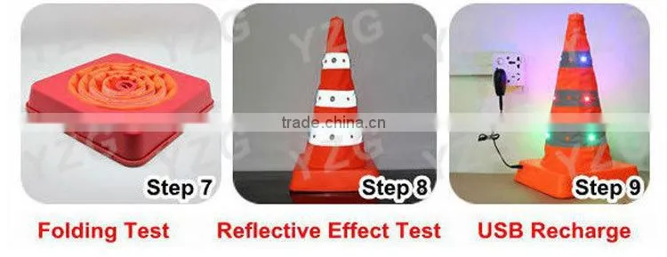 RGB lighting LED reflective safety road way traffic cone