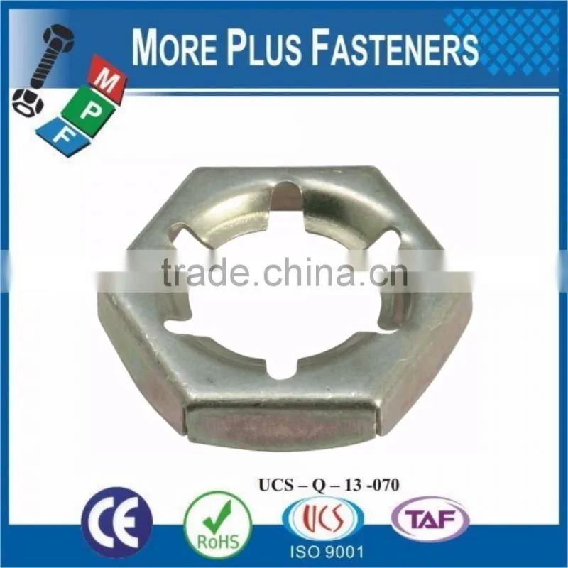 Made in Taiwan Captive Stainless Steel Zinc Plated Hexagonal Self Locking Counter Nuts