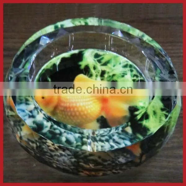 Elegant Crystal Ashtray Crystal Engraving Flower Ashtray For Home Decoration