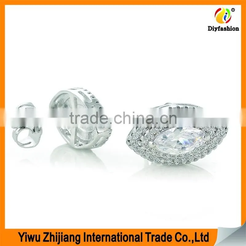 2017 hot lip set auger inlay zircon willow serging stud earrings