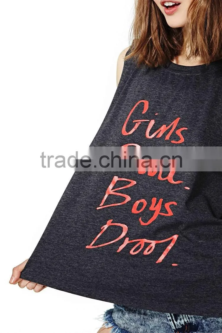 Summer Custom Printed O Ncek New Design Vest Shirt Ladies Fashion Tank Top