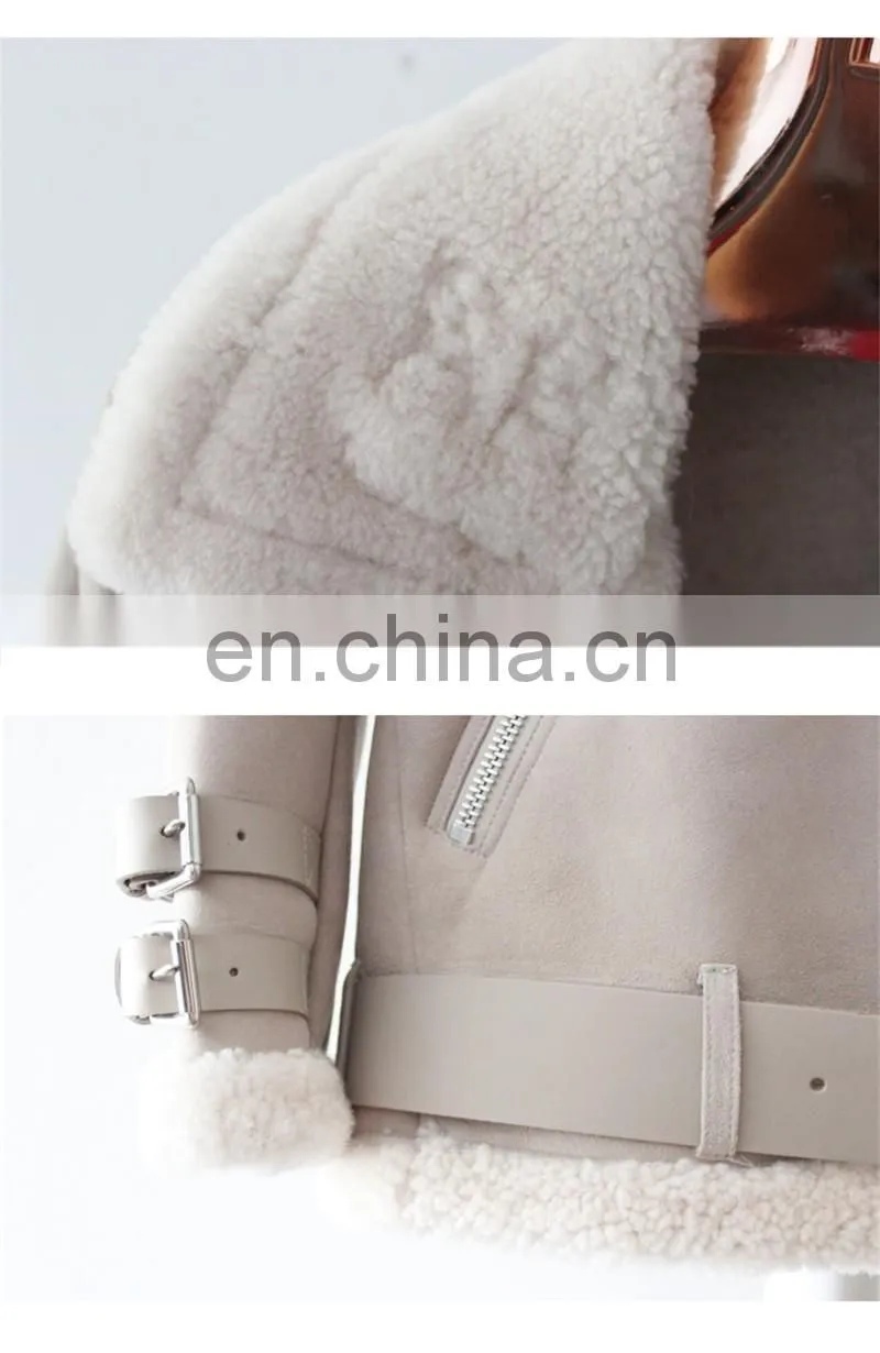 Excellent Quality Winter Warm Lamb Skin Leather Jacket