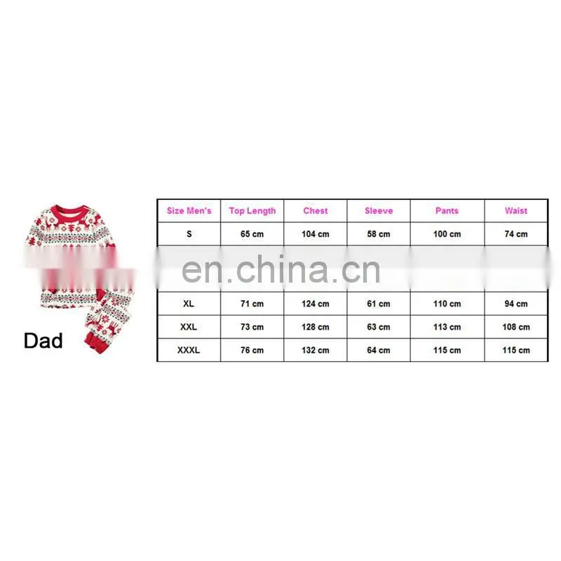 Christmas Winter Baby Father Mother Elk Pattern Sleepwear Family Matching Costume Pajamas