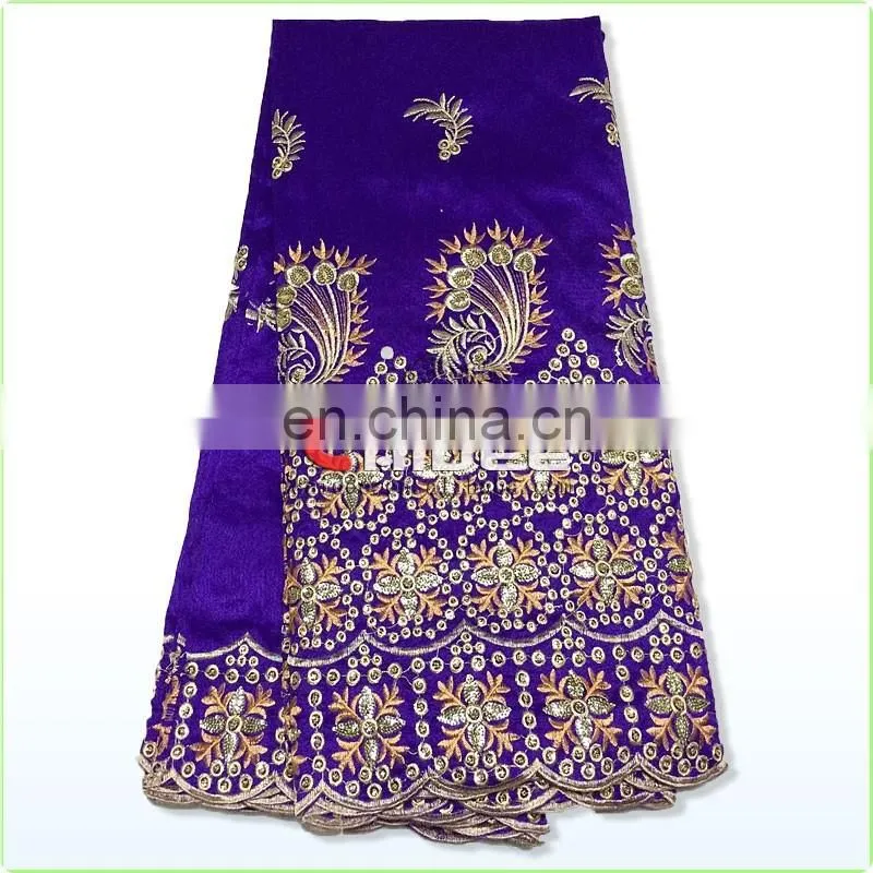 2014 african wear beaded raw silk george raw silk fabric for sale No.LG41200491