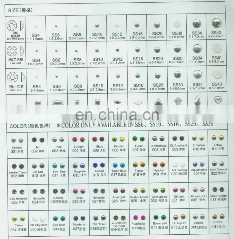 Hot Sale Hot Fix Rhinestone Glass Strass Hotfix Rhinestones