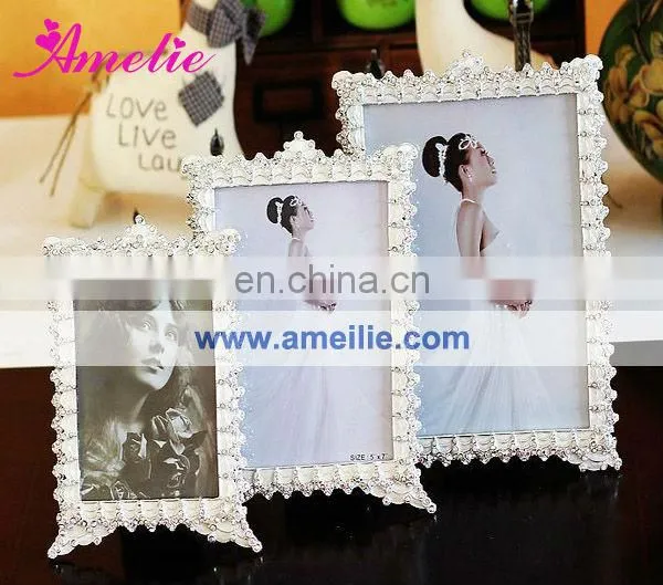 A0132 Alloy Diamond Crystal Enamel Wedding Anniversary Photo Frame