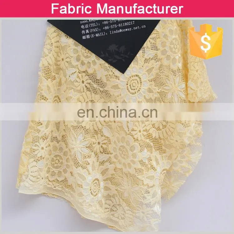 2015 new style CC-L6217 fashion poly/spandex solid lace fabric for girls