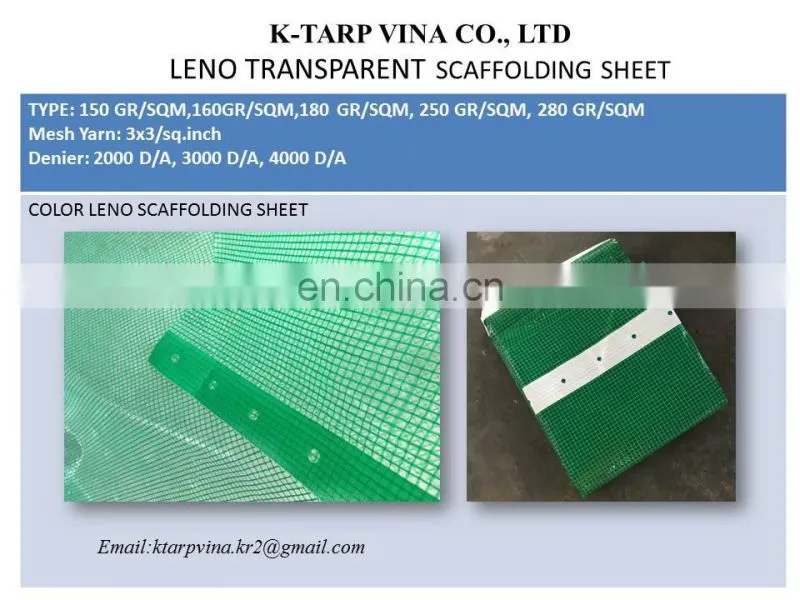 180 gr/sqm LENO TARPS / CLEAR POLY TARPS / TRANSPARENT LENO TARP