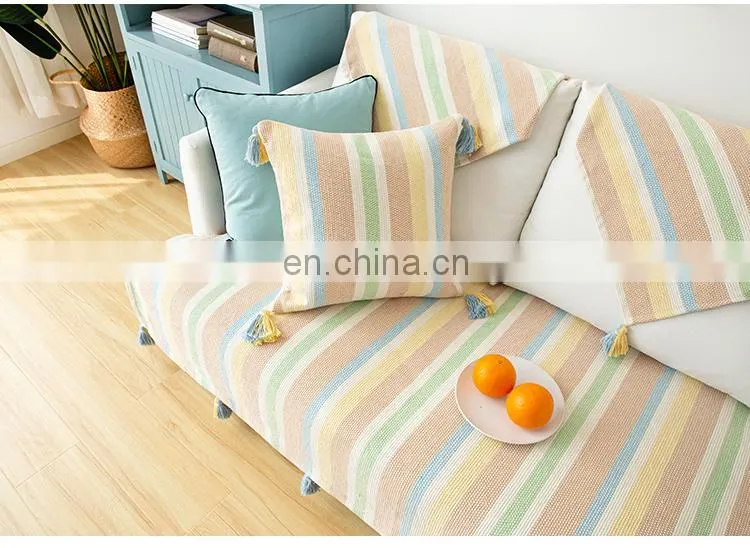 Wholesale non slip cover stripe sofa couch protection sofa cover for home decor