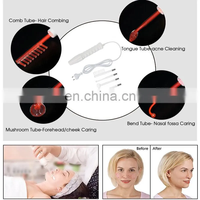 Portable High Frequency Electrotherapy Spot Acne Remover Facial Skin Care Professional Kit Beauty Massager Device