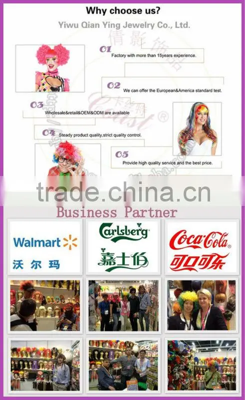 white new design cheap wholesale curly carnival party wigs