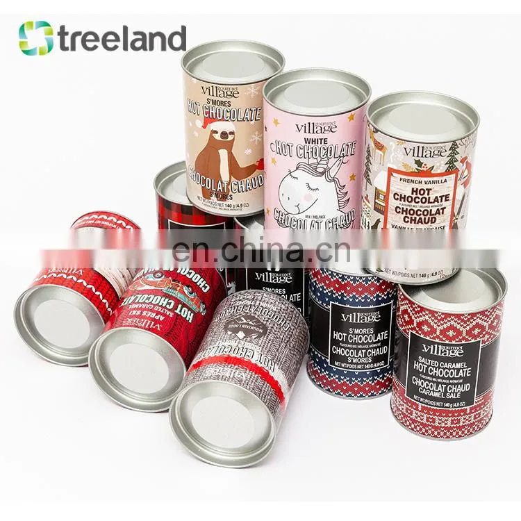 Fancy New Packaging Style Metal Lid Cookie Shortbread Use Round Cardboard Tube Packaging