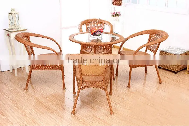 Contemporary rattan lounge suit for indoors and outdoors table with armchair ZG-16
