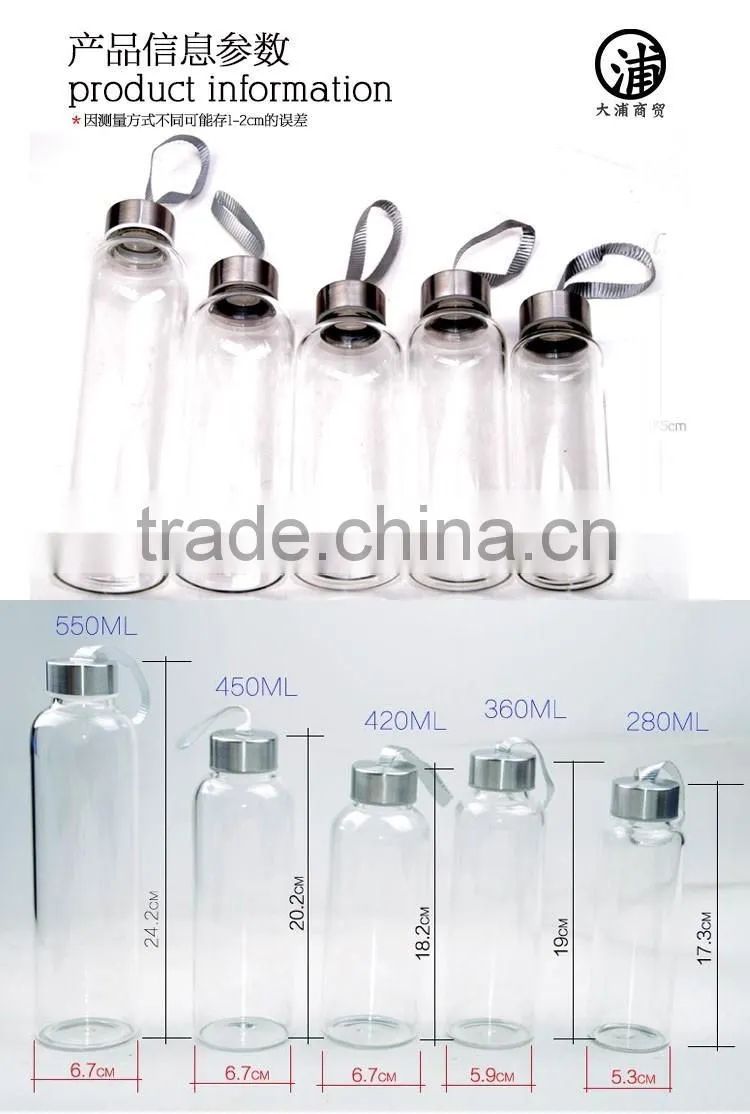 glass water bottle with Neoprene case