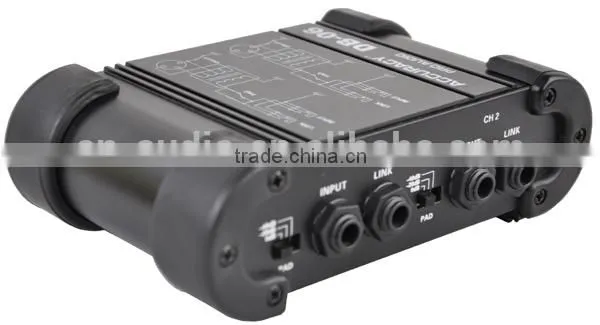 1/4" Instrument to 1/4" XLR Dual Channel DI Box DB-06
