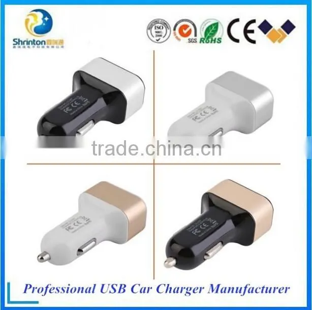 Triple USB Universal Car Charger Adapter 3 Port 2A 2.1A 1A For Cell Phone