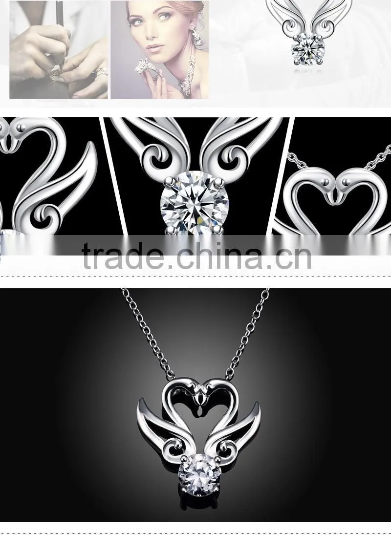 Silver plated Zircon luxurious fashion necklace jewelry