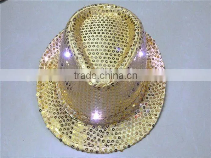 LED flshing paillette knight hats
