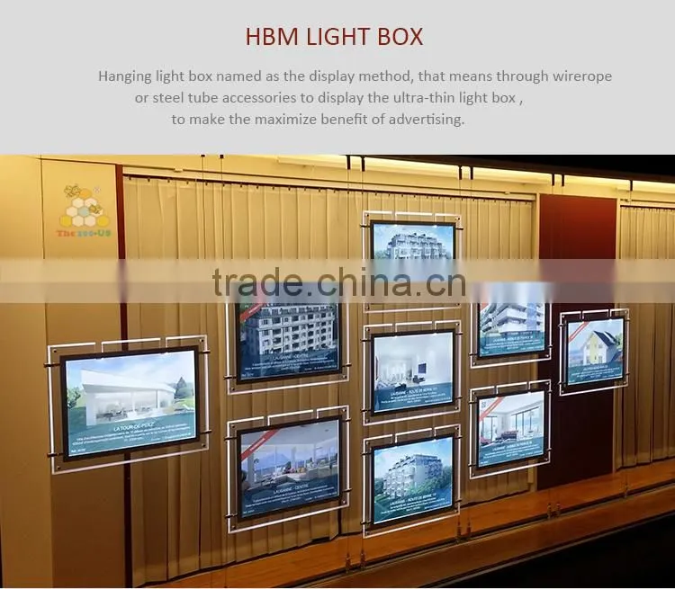 Double Sided Magnetic Crystal Light Box LED Window Display Light Box