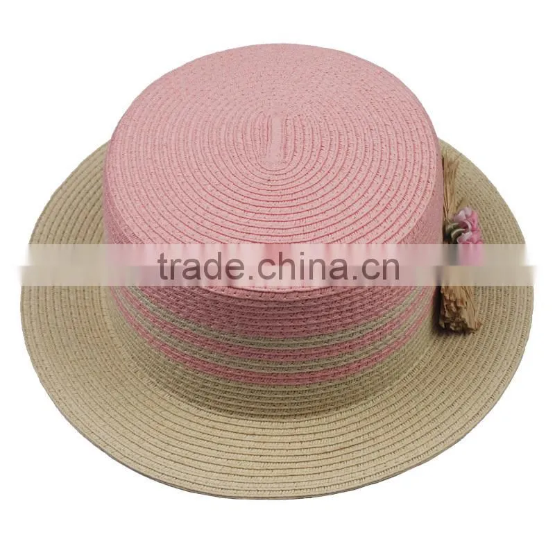 New colorful fashion flat beach straw hat