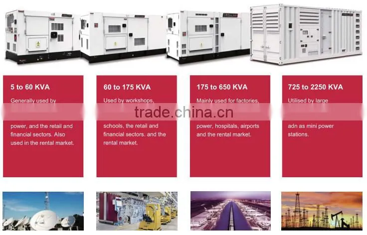 silent generators for sale,60Hz 4 cylinder water cooled generator with CUMMINS NTA855-G1B