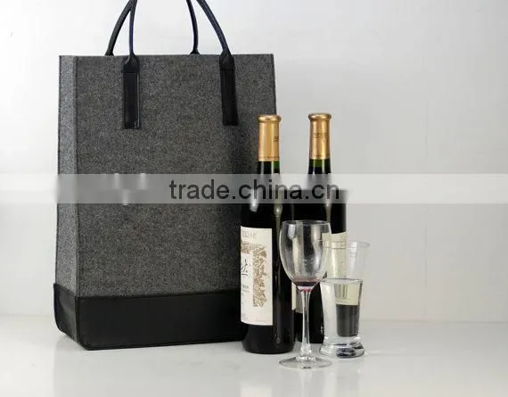 Fashion Cheap Red Felt Wine And Accessory Bag