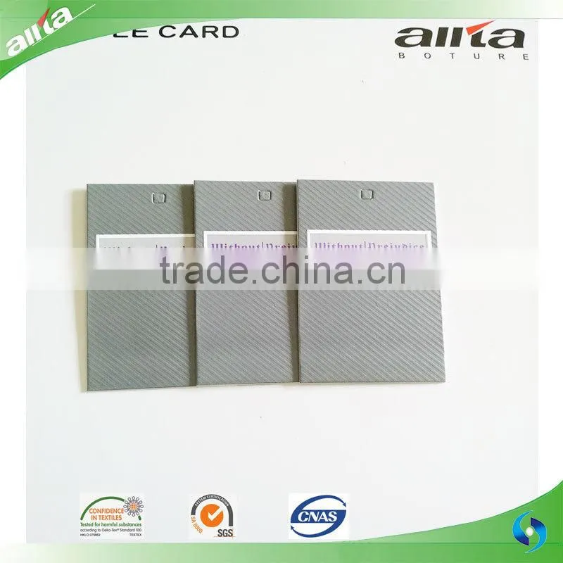 Grey wavy paper hang tags for garment, especially for men's jeans and women's Elegant clothes