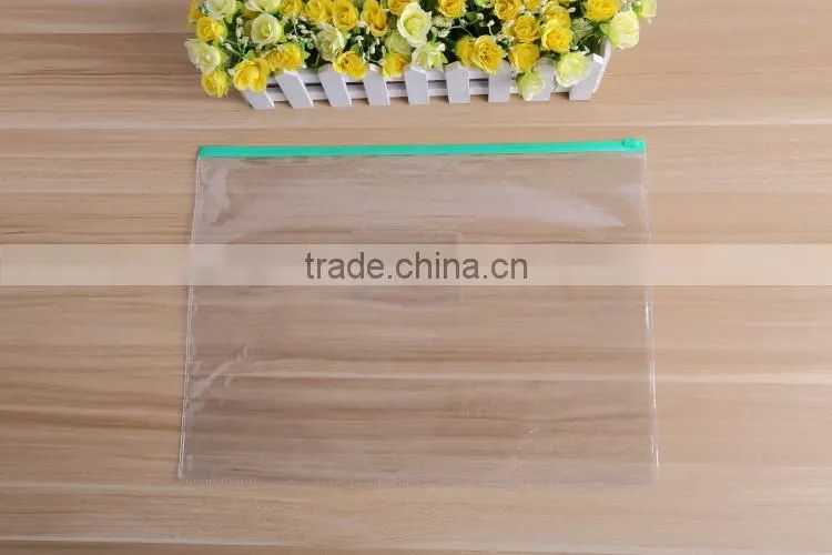 Clear pp cover plastic waterproof slide zip document holder