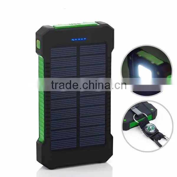 AWC940 Waterproof 8000mAh Solar Cell Power Bank with Holder 3.7v Mobile Phone Battery Portable Battery Charger