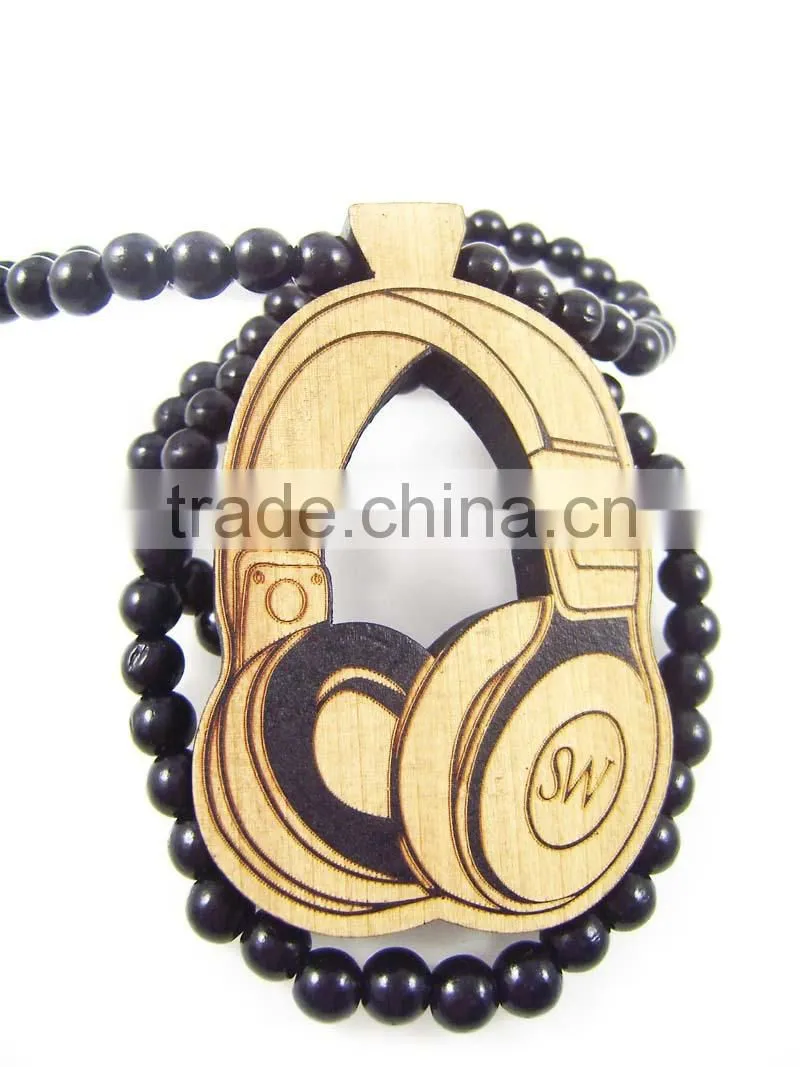 2015 custom hand painted wooden beads necklaces