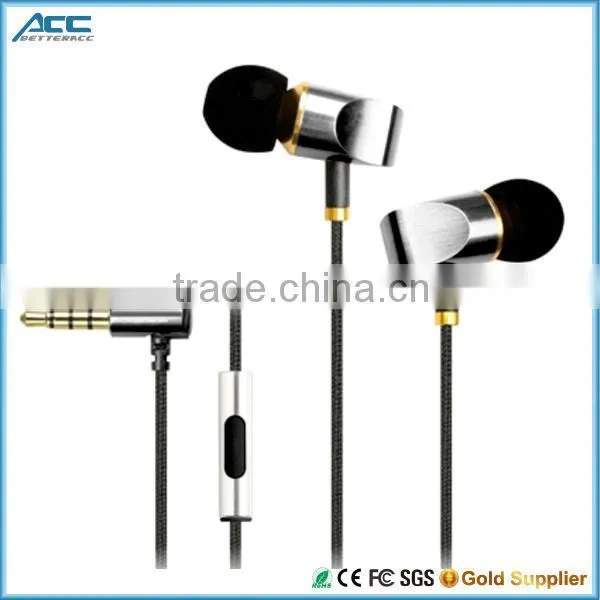 2016 New Colorful Best Selling Fashion Metal Earphone with mic for Smart Mobile Phone
