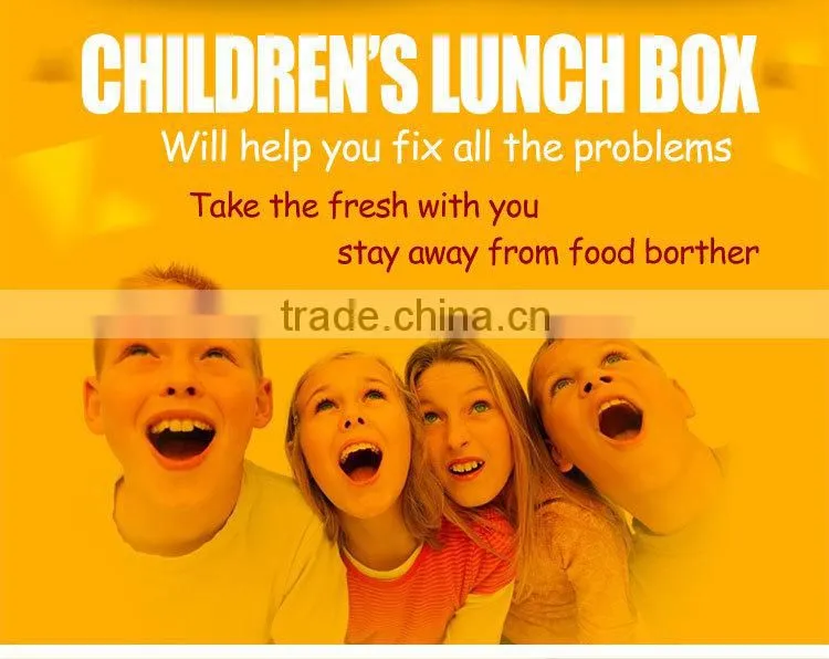 stainless steel square insulated food packaging lunch box with pp plastic cover for children