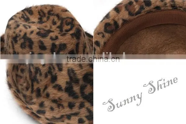 Sunny Shine custom cheap fashion tweed leopard print bucket hats