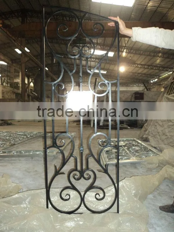 wrought iron wood door