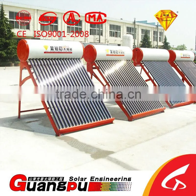 Non pressurized heat pipe solar water heater