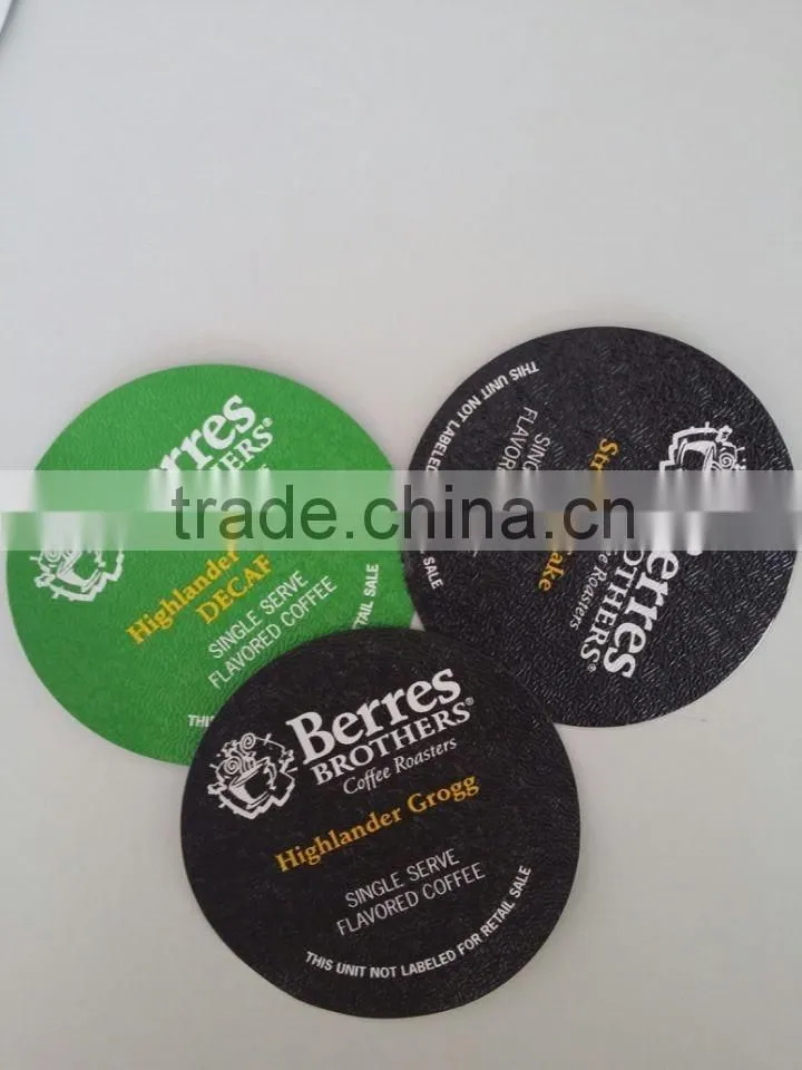 Factory price high barrier k-cup, k-cup with filter, k-cup foil lid
