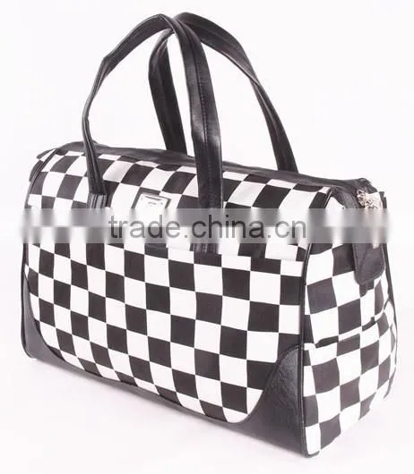 European style fashionable and fancy chequer travel bag