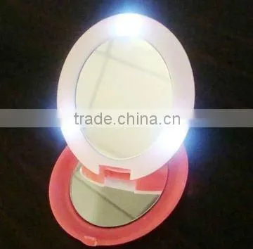 Beautiful doube sided metal round mirror comapct with paint on the cover