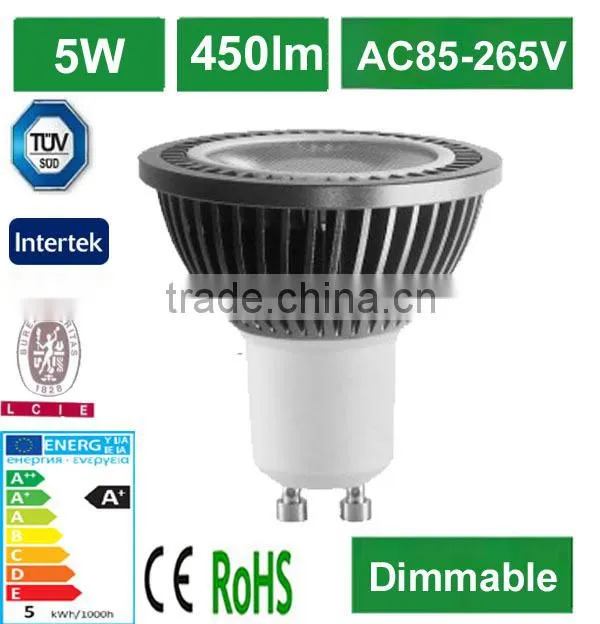 CE& ROHS &SAA dimmable led gu10 spot lights 5w