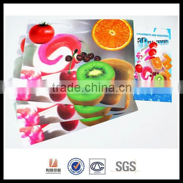 3D lenticular animal table mats of animal design Cheap plastic table mat