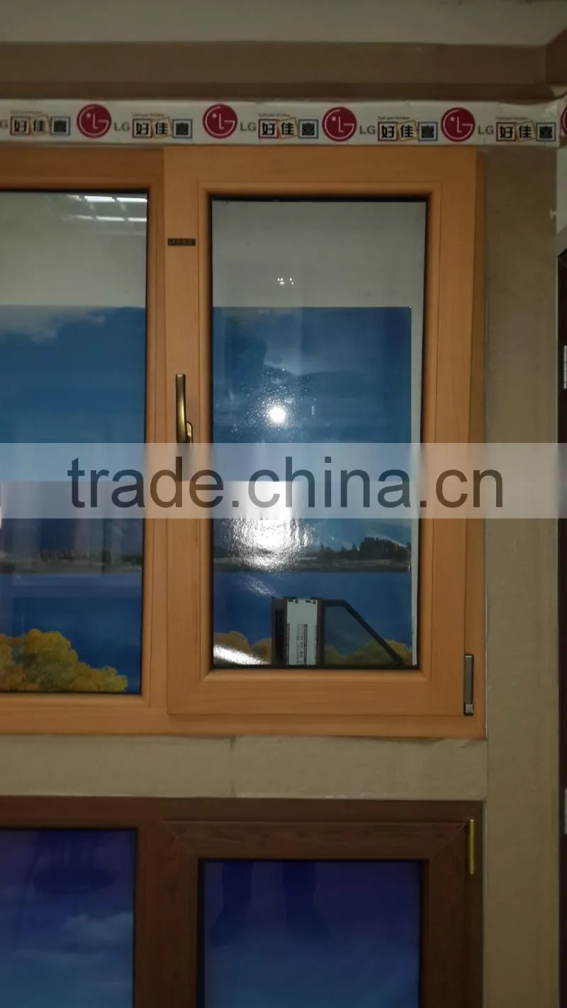 tilt and turn window, wooden color pvc tilt and turn window,upvc windows price