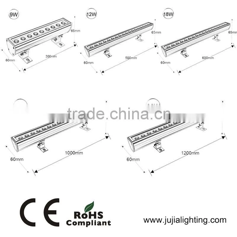 1000mm IP65 24w DMX512 RGB LED wall washer light CE RoHS