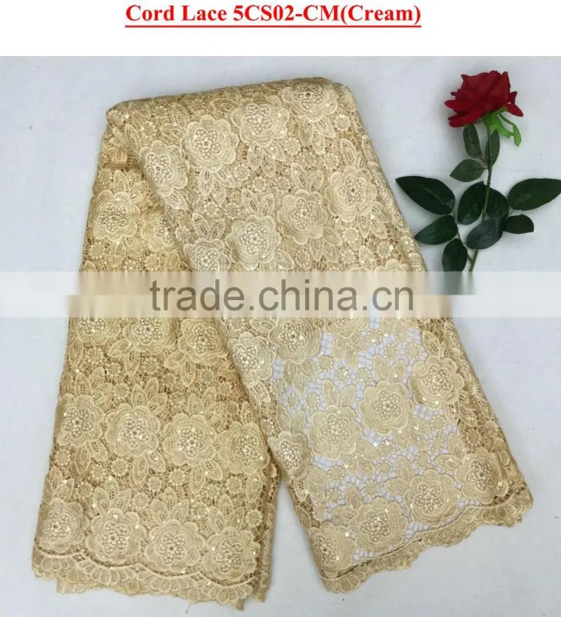 Yellow guipure lace/ lace fabric for fashion dress/ african french lace for wedding