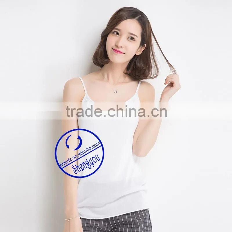 Custom fashion design wholesale women's plain white tank top